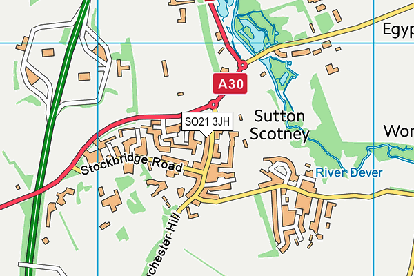 SO21 3JH map - OS VectorMap District (Ordnance Survey)