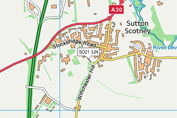 SO21 3JN map - OS VectorMap District (Ordnance Survey)