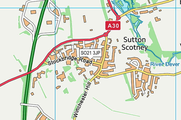 SO21 3JP map - OS VectorMap District (Ordnance Survey)