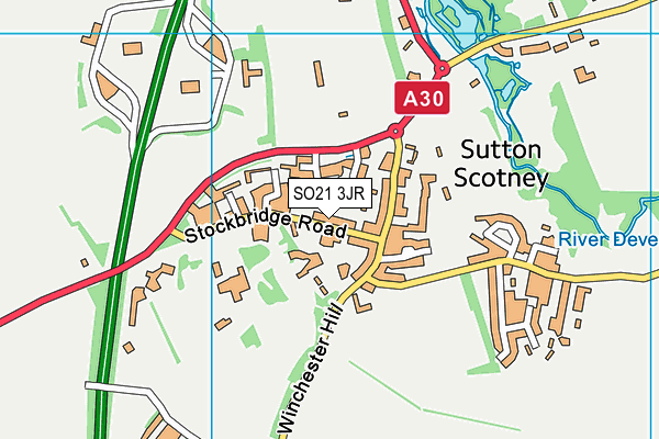 SO21 3JR map - OS VectorMap District (Ordnance Survey)