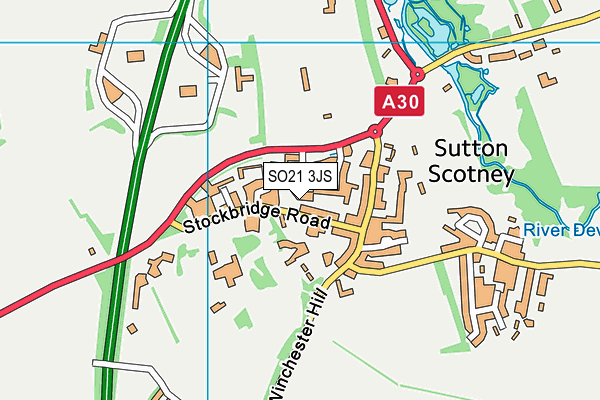 SO21 3JS map - OS VectorMap District (Ordnance Survey)