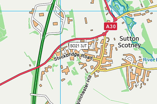 SO21 3JT map - OS VectorMap District (Ordnance Survey)