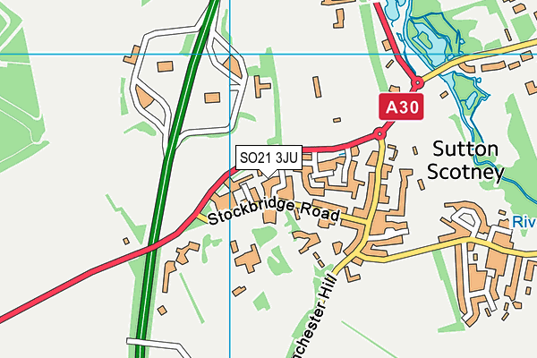 SO21 3JU map - OS VectorMap District (Ordnance Survey)