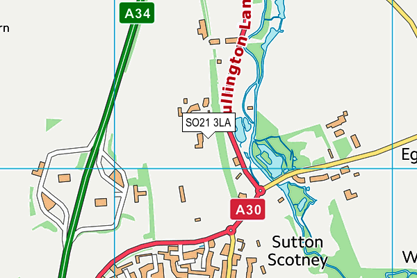 SO21 3LA map - OS VectorMap District (Ordnance Survey)