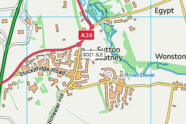 SO21 3LE map - OS VectorMap District (Ordnance Survey)