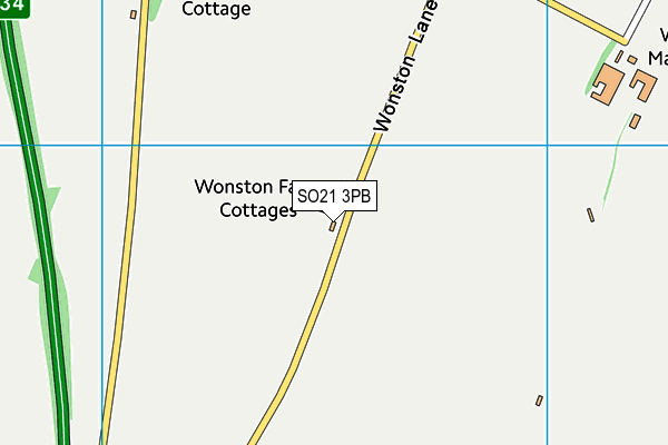 SO21 3PB map - OS VectorMap District (Ordnance Survey)