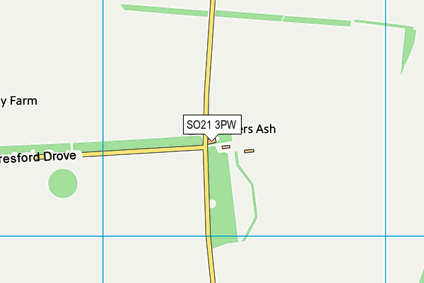 SO21 3PW map - OS VectorMap District (Ordnance Survey)