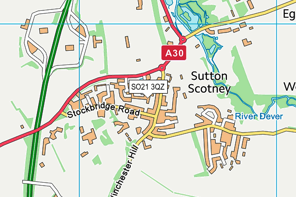 SO21 3QZ map - OS VectorMap District (Ordnance Survey)