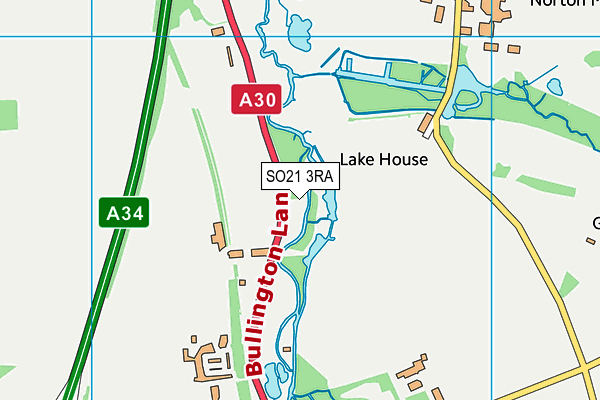 SO21 3RA map - OS VectorMap District (Ordnance Survey)