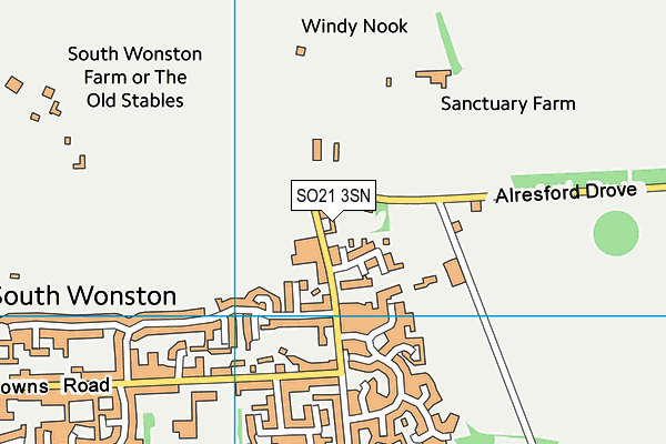 SO21 3SN map - OS VectorMap District (Ordnance Survey)