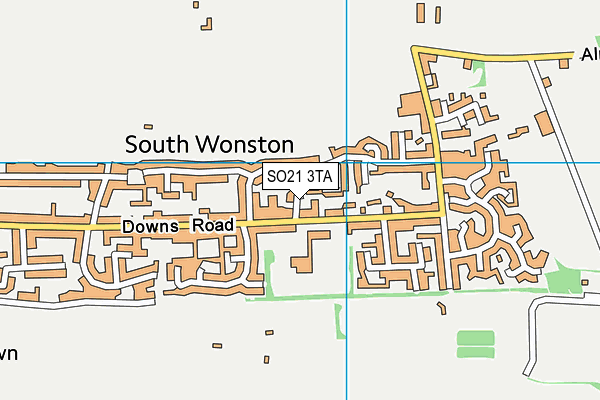 SO21 3TA map - OS VectorMap District (Ordnance Survey)