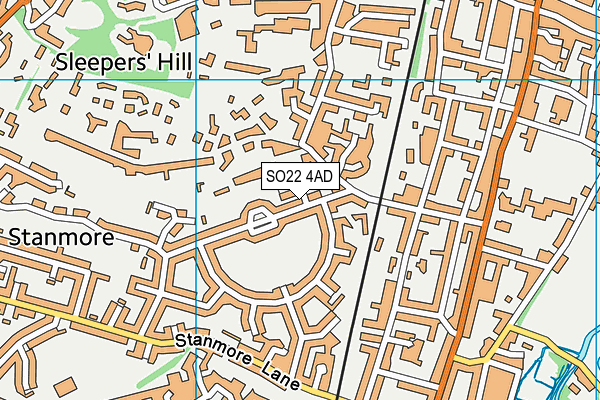 SO22 4AD map - OS VectorMap District (Ordnance Survey)