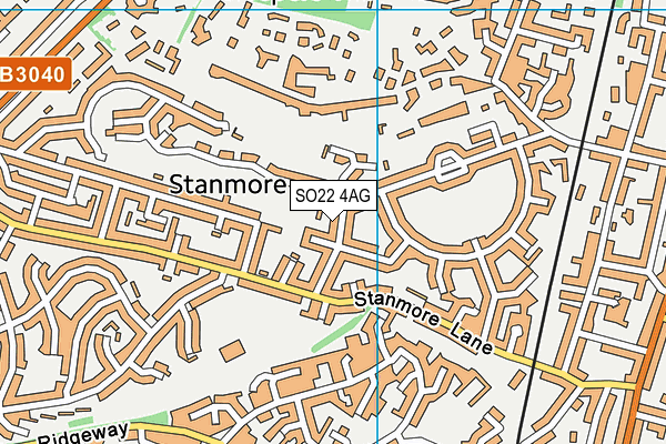 SO22 4AG map - OS VectorMap District (Ordnance Survey)