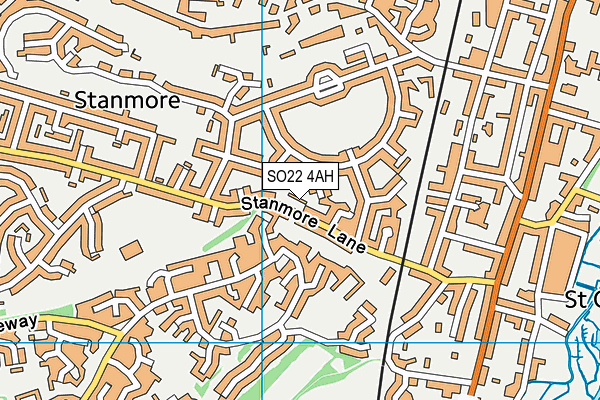 SO22 4AH map - OS VectorMap District (Ordnance Survey)
