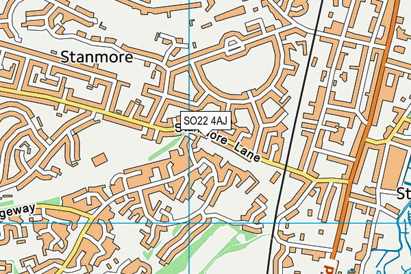 Stanmore Primary School map (SO22 4AJ) - OS VectorMap District (Ordnance Survey)