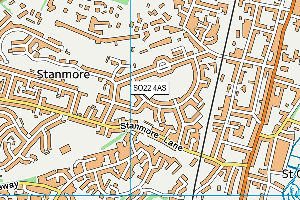 SO22 4AS map - OS VectorMap District (Ordnance Survey)