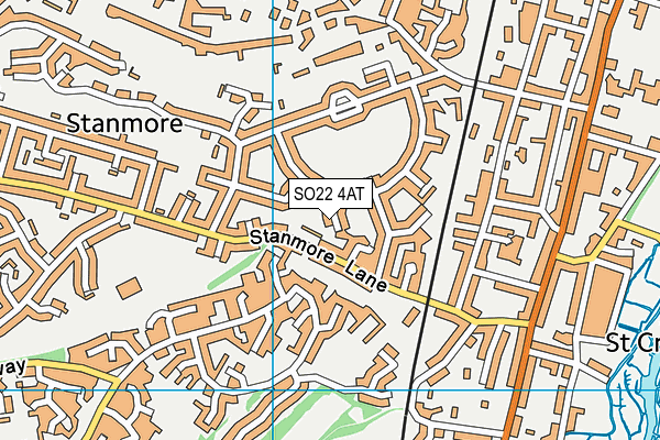 SO22 4AT map - OS VectorMap District (Ordnance Survey)