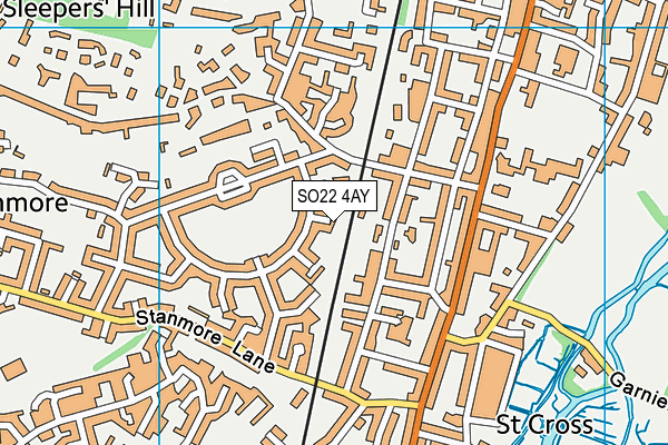 SO22 4AY map - OS VectorMap District (Ordnance Survey)