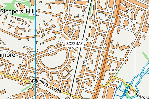 SO22 4AZ map - OS VectorMap District (Ordnance Survey)