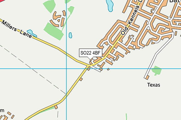 SO22 4BF map - OS VectorMap District (Ordnance Survey)