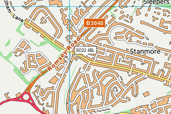SO22 4BL map - OS VectorMap District (Ordnance Survey)