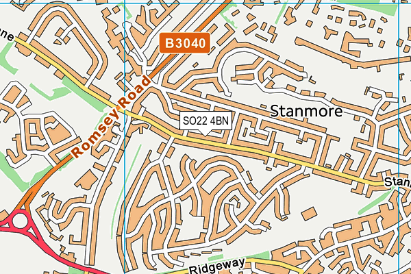 SO22 4BN map - OS VectorMap District (Ordnance Survey)