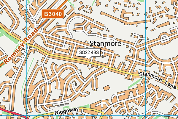 SO22 4BS map - OS VectorMap District (Ordnance Survey)