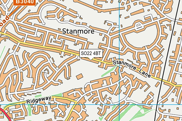 SO22 4BT map - OS VectorMap District (Ordnance Survey)