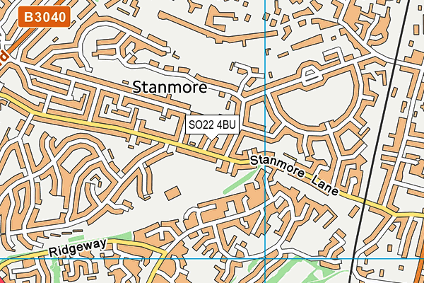 SO22 4BU map - OS VectorMap District (Ordnance Survey)