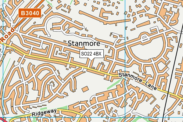 SO22 4BX map - OS VectorMap District (Ordnance Survey)