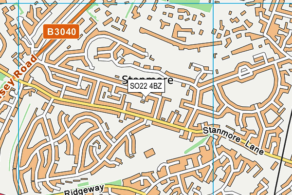 SO22 4BZ map - OS VectorMap District (Ordnance Survey)