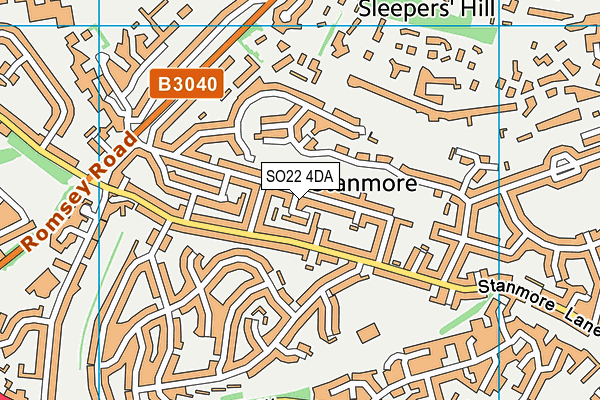 SO22 4DA map - OS VectorMap District (Ordnance Survey)