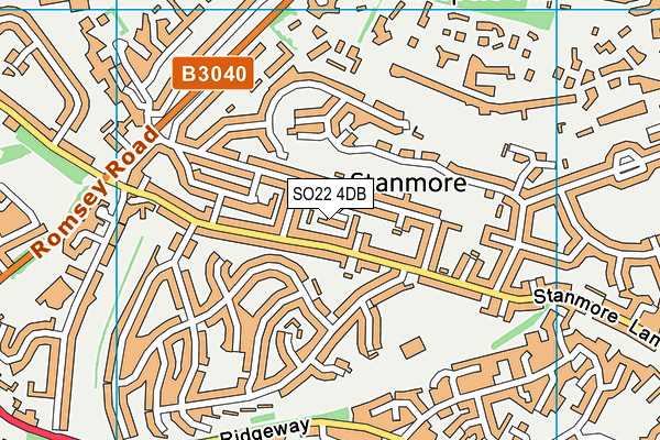 SO22 4DB map - OS VectorMap District (Ordnance Survey)