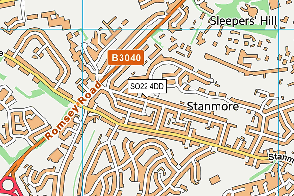 SO22 4DD map - OS VectorMap District (Ordnance Survey)