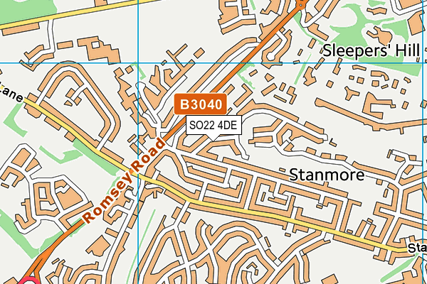 SO22 4DE map - OS VectorMap District (Ordnance Survey)