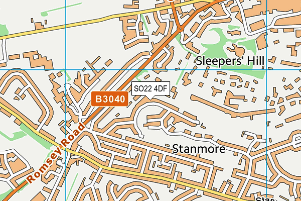 SO22 4DF map - OS VectorMap District (Ordnance Survey)