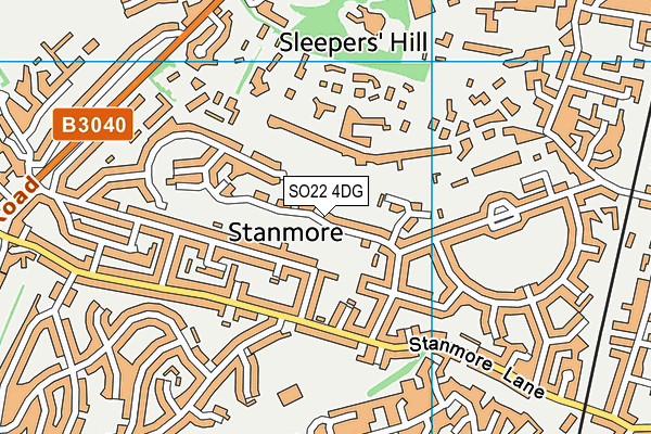 SO22 4DG map - OS VectorMap District (Ordnance Survey)