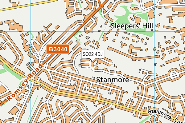 SO22 4DJ map - OS VectorMap District (Ordnance Survey)