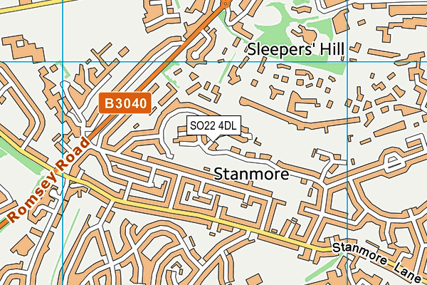 SO22 4DL map - OS VectorMap District (Ordnance Survey)