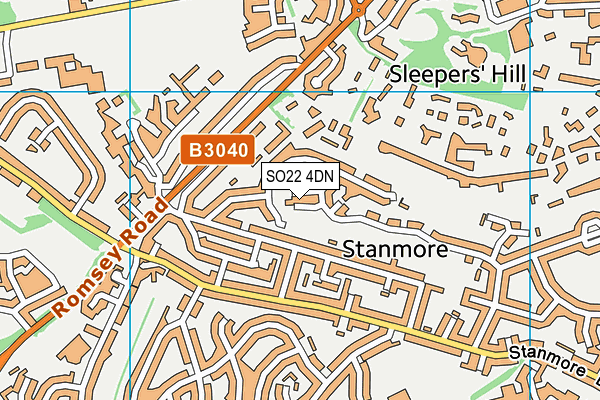 SO22 4DN map - OS VectorMap District (Ordnance Survey)