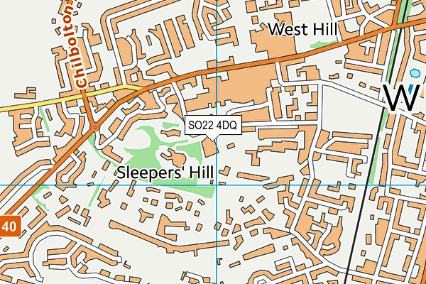 SO22 4DQ map - OS VectorMap District (Ordnance Survey)