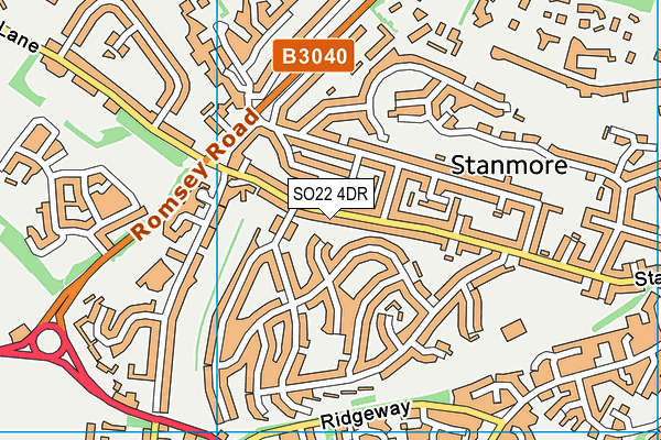 SO22 4DR map - OS VectorMap District (Ordnance Survey)