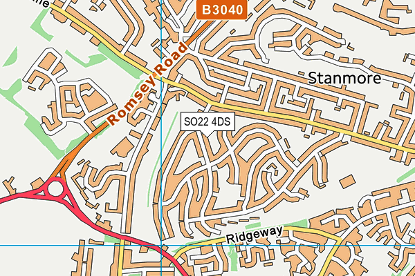 SO22 4DS map - OS VectorMap District (Ordnance Survey)