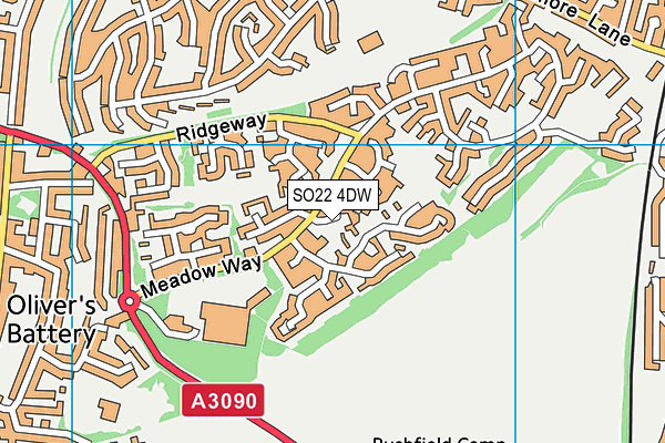 SO22 4DW map - OS VectorMap District (Ordnance Survey)