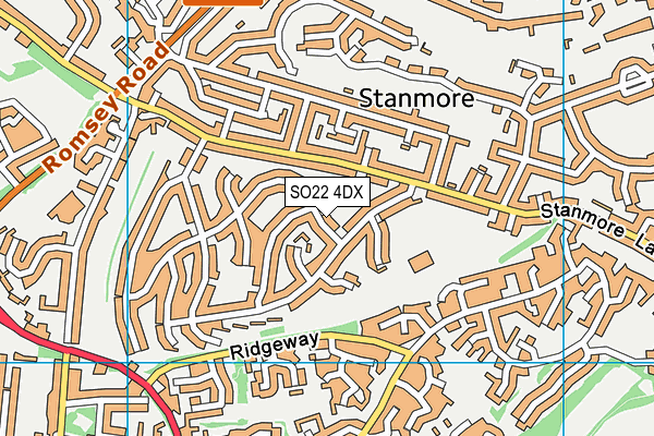 SO22 4DX map - OS VectorMap District (Ordnance Survey)