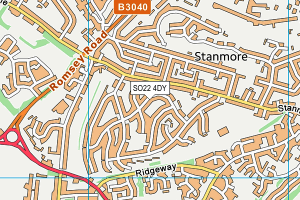 SO22 4DY map - OS VectorMap District (Ordnance Survey)