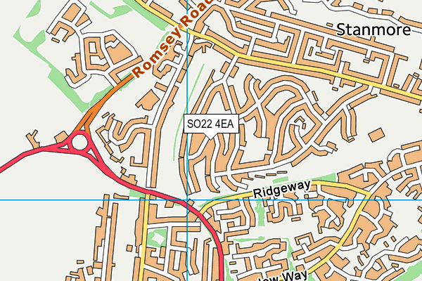 SO22 4EA map - OS VectorMap District (Ordnance Survey)