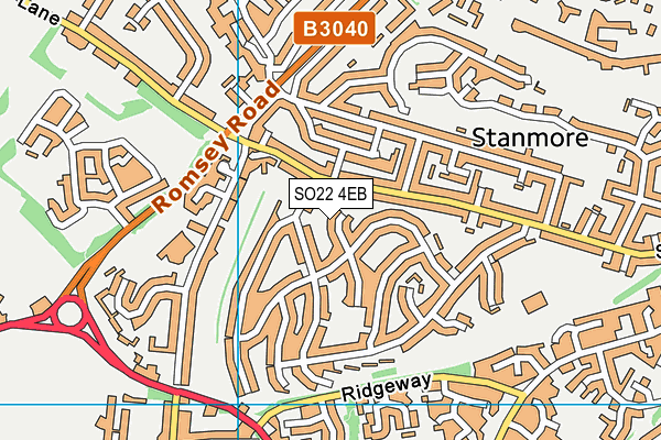 SO22 4EB map - OS VectorMap District (Ordnance Survey)