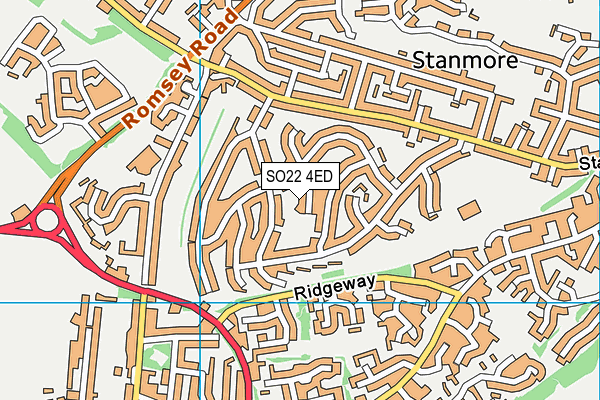 SO22 4ED map - OS VectorMap District (Ordnance Survey)