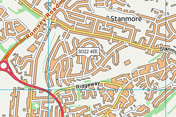 SO22 4EE map - OS VectorMap District (Ordnance Survey)